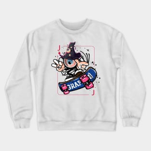 Playing card Witch Jack Graffiti Street Art Crewneck Sweatshirt